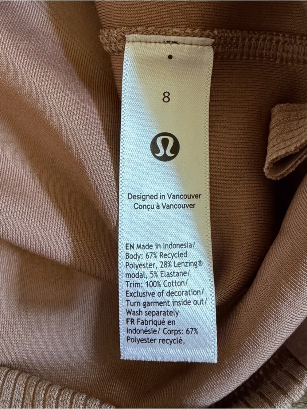 LULULEMON Ribbed Softstreme Slim-Fit Tank Dress Taupestatic Size 8 - Picture 8 of 10